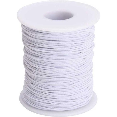 Elastisch Touw - 3 mm - Spandex (soft) - Wit - elastiek per meter