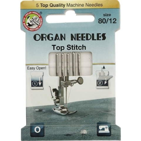 Organ naaimachinenaalden top stitch dikte 80
