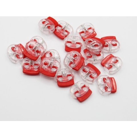 20 kleurrijke koordstoppers Transparant/Rood