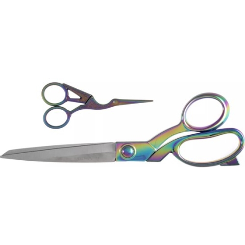 Milward Set Stoffenschaar (25,5cm) & Borduurschaar (11,5cm) Rainbow