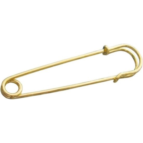 Schotse speld - messing - 10 x 2 cm - 2 stuks Luier-Speld. WVSA. kilt speld. veiligheids speld.