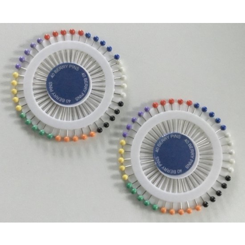 Rozet met Parelkopspelden - 40 spelden - 3,7 cm lange kopspelden - glaskopspelden