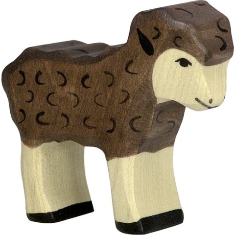 Holztiger - Houten Dieren - Bruin lam- 7 cm