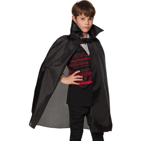 Boland - Kindercape Nightfall - Zwart - One size - Kinderen - Vampier - Halloween en Horror