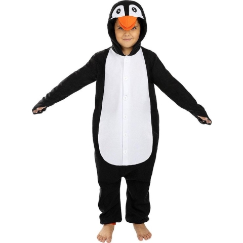 FUNIDELIA Onesie pinguin kostuum - 7-9 jaar (134-146 cm)