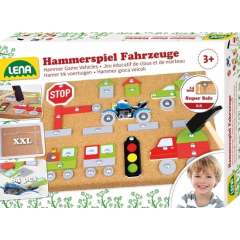 Lena Kinderspel Hamertje Tik Hout/kurk/metaal 64-delig