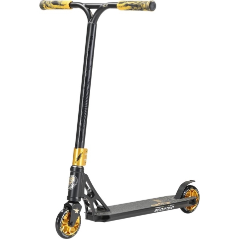 STAR SCOOTER Freestyle Jump alu stuntstep, 110mm Pro Trick Roller, zwart goud