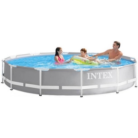Intex Opzetzwembad - Prism Frame - 305 x 76 m - Familiebad - Grijs
