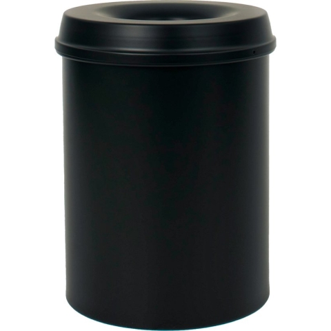 V-part Vlamdovende prullenbak/papierbak - 15L - zwart