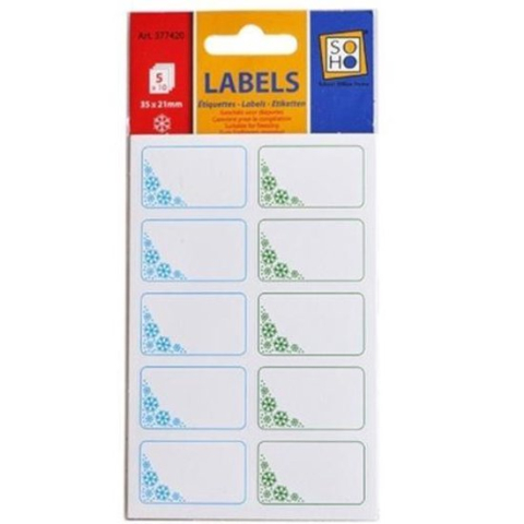Soho Diepvriesetiketten 35 X 21 Mm Wit 5 Vellen á 50 Stuks