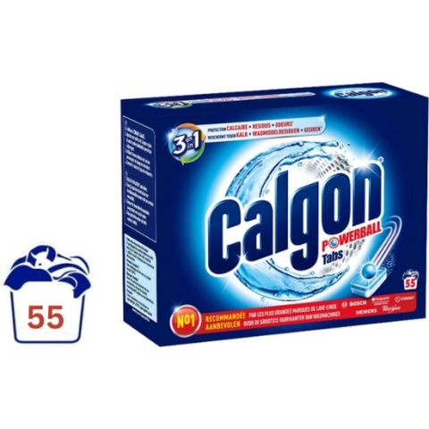 Calgon 3 in 1 Powerball Tabs Wasmachine Reiniger en Anti kalk - 55 Tabletten