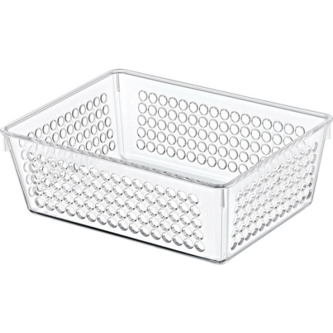 Storage Solutions Organizer/opbergmandje - kunststof - transparant - 1.2L - 18 x 13 x 6 cm