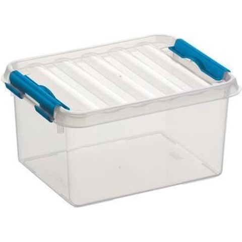 Sunware - Q-line opbergbox 2L transparant blauw - 20 x 15 x 10,4 cm