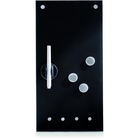 Zeller Present Magnetisch whiteboard zwart 20 x 40 cm - Zwart - Wandmontage