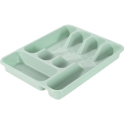 Bestekbak/bestekhouders 5-vaks turquoise - 34 x 26 x 5 cm - Keuken opberg accessoires
