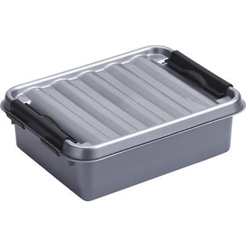 Sunware - Q-line opbergbox 1L metaal zwart - 20 x 15 x 6 cm