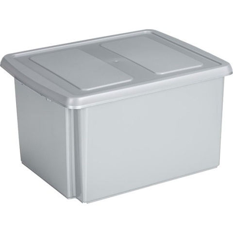 Sunware opslagbox 32 liter lichtgrijs 45 x 36 x 24 cm met afsluitbare deksel