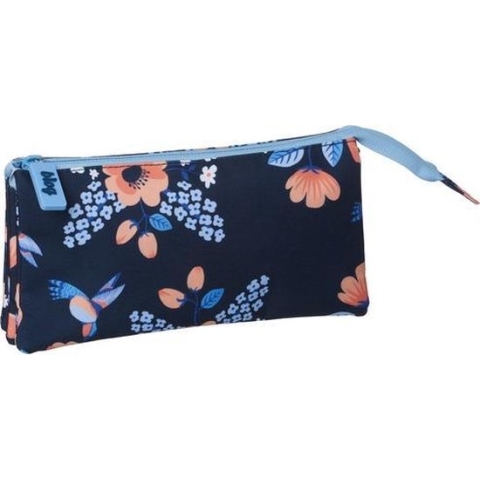 Pennen etui Flowers, met rits K-92370