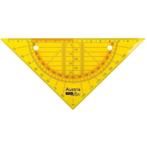 Geodriehoek Aristo GEOflex 14cm flexibel Neon oranje