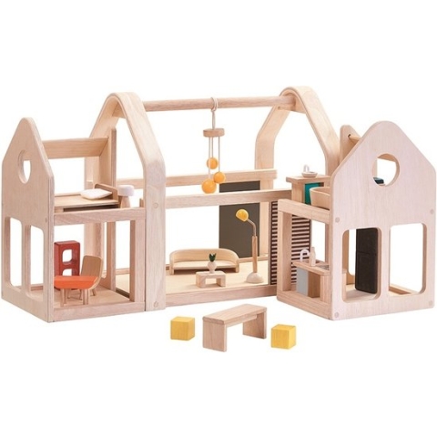 Plan Toys houten draagbare poppenhuis