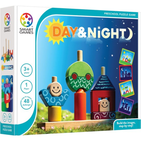 SmartGames - Day & Night - 48 opdrachten - Houten stapelspel