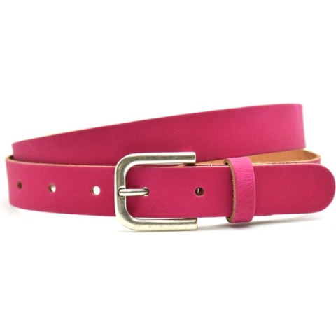 Dames riem Leer- Fuchsia - Riemmaat 105 - Totale lengte 120 cm