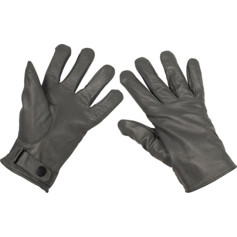 MFH Army leren handschoenen - gevoerd - grijs - MAAT XL