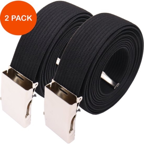 Safekeepers extra lange koppelriem - Canvas riem - 185 cm lang  - military belt - 2 stuks zwart