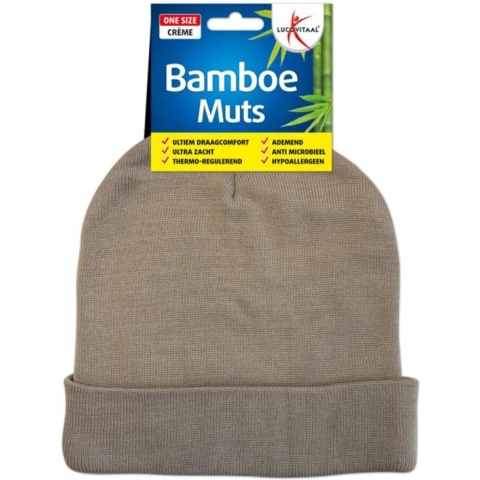 Lucovitaal Muts Bamboe Beige
