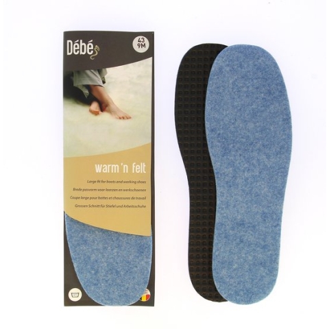 DEBE Warm 'n felt - Extra dikke slijtresistente inlegzool voor laarzen en werkschoenen - 40