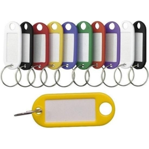 Gekleurde sleutellabels / sleutelhangers - 10 delig