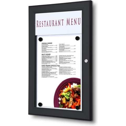 Outdoor Menubord Logo 1 X A4 Portrait Zwart - SCZ1XA4C9005
