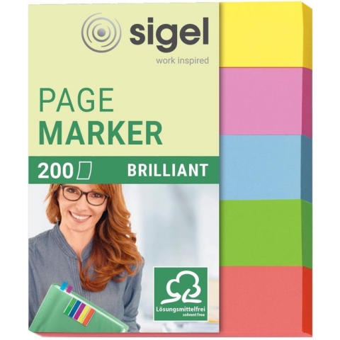 Sigel indexeringsstrookjes - 12x50mm - 5 kleuren - papier - index tabs - SI-HN625