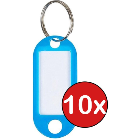 Sleutellabels Sleutelhanger Bagagelabel Sleutellabel Gekleurde Naamlabels Label - Blauw - 10 PACK