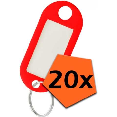 Sleutelhanger Bagagelabel Gekleurde Sleutellabels Sleutelhangers Naamlabel Rood - 20x