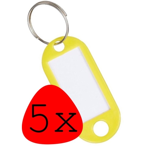 Sleutellabels Sleutelhanger Sleutellabel Bagagelabel Naamlabels - Geel - 5x