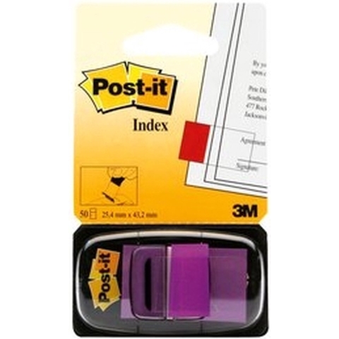 Indextabs 3M Post-it 680 25.4x43.2mm paars - 12 stuks - 12 stuks