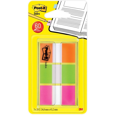 Indextabs 3M Post-it 680 24mmx43.2mm assorti