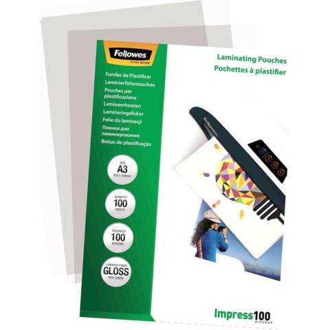 Fellowes lamineerfolie Impress A5, glanzen, 100 micron, 100 stuks