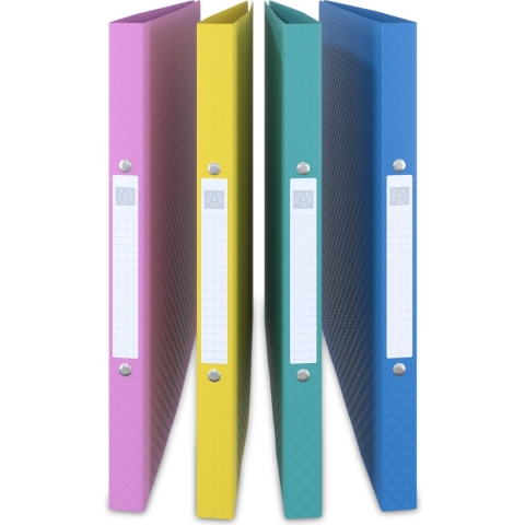 ACROPAQ - 4 x Duurzaam A4 Ringmap - Gerecycleerd plastic, Met 2 ringen, Rug 15 mm - Ringband, Ordner