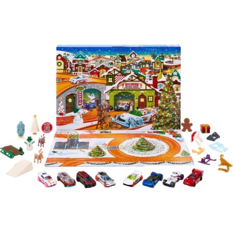 Hot Wheels - Adventkalender 2023 - 8 Hot Wheels auto's en 16 accessoires