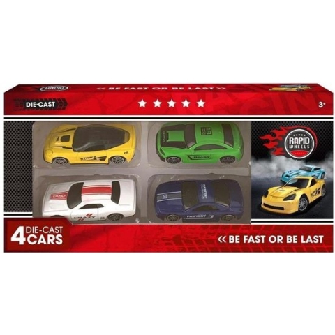 Rapid Wheels Die-Cast Auto's 4 Stuks