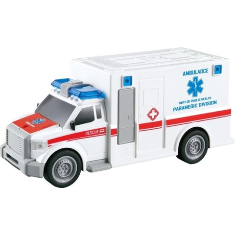 JollyVrooom - Ambulance met licht en geluid - Schaal 1:20