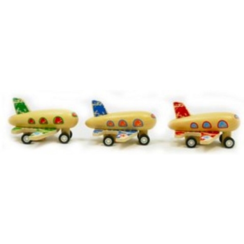 Simply for Kids 22693 Houten Pull-Back Vliegtuigje Assorti