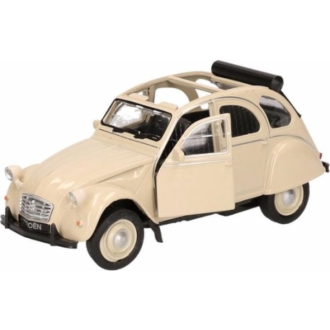 Speelgoed Citroen 2CV beige open 1:36