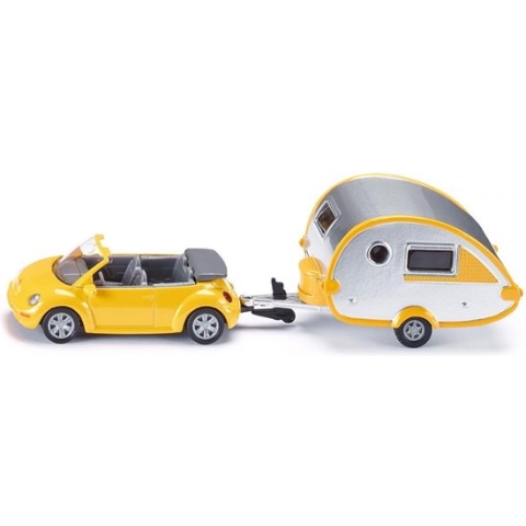 SIKU 1629 Volkswagen Beetle met Caravan