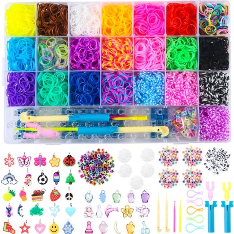 Behave Loombandjes Starterspakket - Loomelastiekjes - Loomen - Loom Pakket - Latexvrij - 6460-Delig