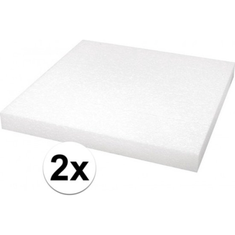 2x Piepschuim platen 40x40x4 cm - hobby figuren artikelen