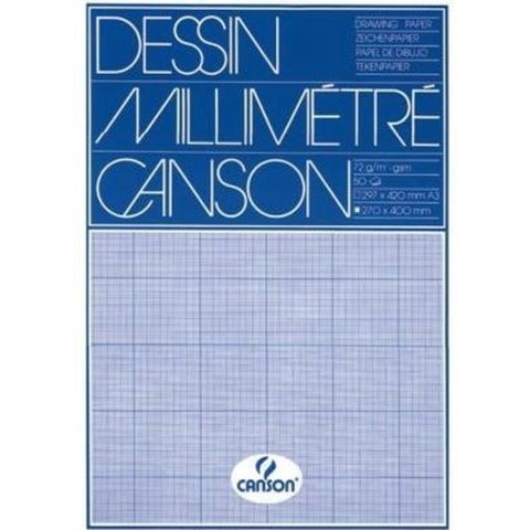 Millimeterblok Canson A4 blauw