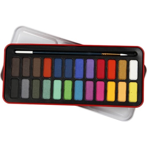 Waterverf set, 24 assorti